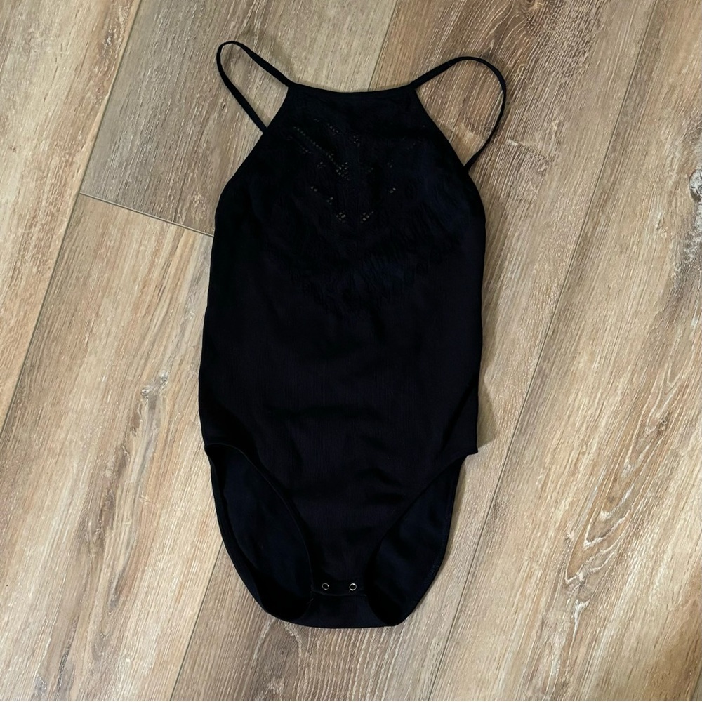Free People Women’s Intimately Seamless‎ Solstice Bodysuit Black SIZE XS/S